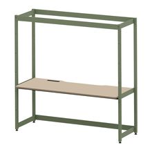 コモンファニチャー　CUC-187GNHN-QE　シェルフデスク 棚なしタイプ 単体 樹脂エッジ　W1800×D700×H1800［グリーン×ベージュ］