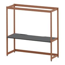 コモンファニチャー　CUC-187GNHN-RC　シェルフデスク 棚なしタイプ 単体 樹脂エッジ　W1800×D700×H1800［オレンジ×ダークグレー］