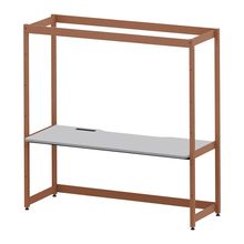 コモンファニチャー　CUC-187GNHN-RF　シェルフデスク 棚なしタイプ 単体 樹脂エッジ　W1800×D700×H1800［オレンジ×ライトグレー］