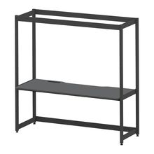 コモンファニチャー　CUC-187GNHN-TC　シェルフデスク 棚なしタイプ 単体 樹脂エッジ　W1800×D700×H1800［ブラック×ダークグレー］