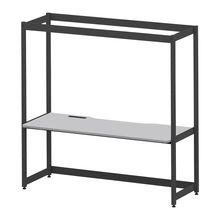 コモンファニチャー　CUC-187GNHN-TF　シェルフデスク 棚なしタイプ 単体 樹脂エッジ　W1800×D700×H1800［ブラック×ライトグレー］