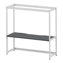 コモンファニチャー　CUC-187GNHN-WC　シェルフデスク 棚なしタイプ 単体 樹脂エッジ　W1800×D700×H1800［ホワイトグレー×ダークグレー］