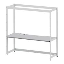 コモンファニチャー　CUC-187GNHN-WF　シェルフデスク 棚なしタイプ 単体 樹脂エッジ　W1800×D700×H1800［ホワイトグレー×ライトグレー］