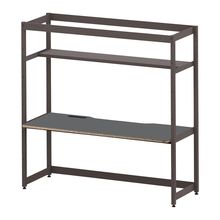 コモンファニチャー　CUC-187GWH3-HC　シェルフデスク 棚付タイプ 単体　W1800×D700×H1800［ブラウン×ダークグレー］