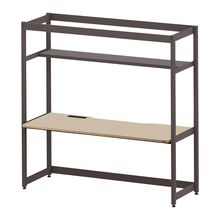 コモンファニチャー　CUC-187GWH3-HE　シェルフデスク 棚付タイプ 単体　W1800×D700×H1800［ブラウン×ベージュ］