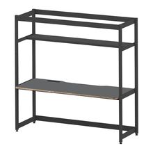 コモンファニチャー　CUC-187GWH3-TC　シェルフデスク 棚付タイプ 単体　W1800×D700×H1800［ブラック×ダークグレー］