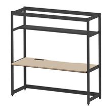 コモンファニチャー　CUC-187GWH3-TE　シェルフデスク 棚付タイプ 単体　W1800×D700×H1800［ブラック×ベージュ］