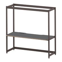 コモンファニチャー　CUC-187GWHN-HC　シェルフデスク 棚なしタイプ 単体　W1800×D700×H1800［ブラウン×ダークグレー］