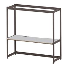 コモンファニチャー　CUC-187GWHN-HF　シェルフデスク 棚なしタイプ 単体　W1800×D700×H1800［ブラウン×ライトグレー］