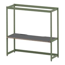 コモンファニチャー　CUC-187GWHN-QC　シェルフデスク 棚なしタイプ 単体　W1800×D700×H1800［グリーン×ダークグレー］