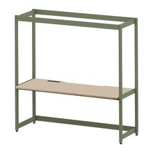 コモンファニチャー　CUC-187GWHN-QE　シェルフデスク 棚なしタイプ 単体　W1800×D700×H1800［グリーン×ベージュ］