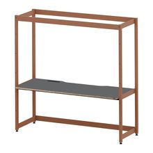 コモンファニチャー　CUC-187GWHN-RC　シェルフデスク 棚なしタイプ 単体　W1800×D700×H1800［オレンジ×ダークグレー］