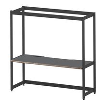 コモンファニチャー　CUC-187GWHN-TC　シェルフデスク 棚なしタイプ 単体　W1800×D700×H1800［ブラック×ダークグレー］