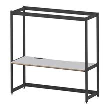 コモンファニチャー　CUC-187GWHN-TF　シェルフデスク 棚なしタイプ 単体　W1800×D700×H1800［ブラック×ライトグレー］