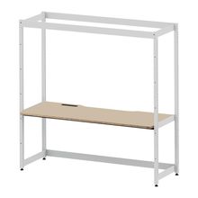 コモンファニチャー　CUC-187GWHN-WE　シェルフデスク 棚なしタイプ 単体　W1800×D700×H1800［ホワイトグレー×ベージュ］