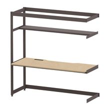 コモンファニチャー　CUC-187TKH3-HD　シェルフデスク 棚付タイプ 連増 木目天板　W1800×D700×H1800［ブラウン×オークライト］