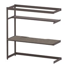 コモンファニチャー　CUC-187TKH3-HN　シェルフデスク 棚付タイプ 連増 木目天板　W1800×D700×H1800［ブラウン×ノルディックバーチ］