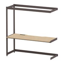 コモンファニチャー　CUC-187TKHN-HD　シェルフデスク 棚なしタイプ 連増 木目天板　W1800×D700×H1800［ブラウン×オークライト］