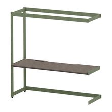 コモンファニチャー　CUC-187TKHN-QN　シェルフデスク 棚なしタイプ 連増 木目天板　W1800×D700×H1800［グリーン×ノルディックバーチ］