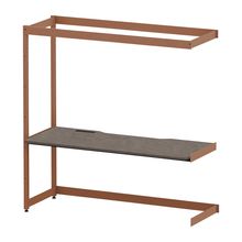 コモンファニチャー　CUC-187TKHN-RN　シェルフデスク 棚なしタイプ 連増 木目天板　W1800×D700×H1800［オレンジ×ノルディックバーチ］