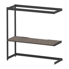 コモンファニチャー　CUC-187TKHN-TN　シェルフデスク 棚なしタイプ 連増 木目天板　W1800×D700×H1800［ブラック×ノルディックバーチ］