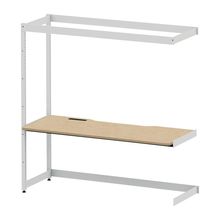 コモンファニチャー　CUC-187TKHN-WD　シェルフデスク 棚なしタイプ 連増 木目天板　W1800×D700×H1800［ホワイトグレー×オークライト］