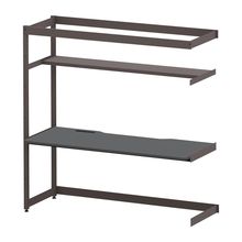 コモンファニチャー　CUC-187TNH3-HC　シェルフデスク 棚付タイプ 連増 樹脂エッジ　W1800×D700×H1800［ブラウン×ダークグレー］