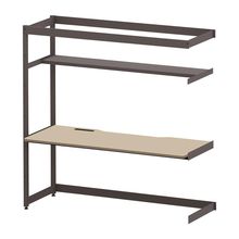 コモンファニチャー　CUC-187TNH3-HE　シェルフデスク 棚付タイプ 連増 樹脂エッジ　W1800×D700×H1800［ブラウン×ベージュ］