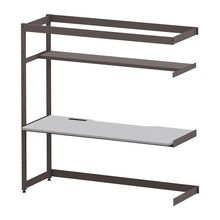 コモンファニチャー　CUC-187TNH3-HF　シェルフデスク 棚付タイプ 連増 樹脂エッジ　W1800×D700×H1800［ブラウン×ライトグレー］