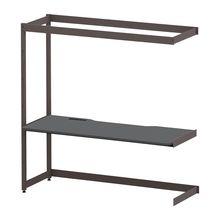 コモンファニチャー　CUC-187TNHN-HC　シェルフデスク 棚なしタイプ 連増 樹脂エッジ　W1800×D700×H1800［ブラウン×ダークグレー］