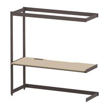 コモンファニチャー　CUC-187TNHN-HE　シェルフデスク 棚なしタイプ 連増 樹脂エッジ　W1800×D700×H1800［ブラウン×ベージュ］