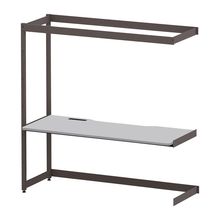 コモンファニチャー　CUC-187TNHN-HF　シェルフデスク 棚なしタイプ 連増 樹脂エッジ　W1800×D700×H1800［ブラウン×ライトグレー］