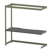 コモンファニチャー　CUC-187TNHN-QC　シェルフデスク 棚なしタイプ 連増 樹脂エッジ　W1800×D700×H1800［グリーン×ダークグレー］