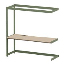 コモンファニチャー　CUC-187TNHN-QE　シェルフデスク 棚なしタイプ 連増 樹脂エッジ　W1800×D700×H1800［グリーン×ベージュ］