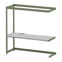 コモンファニチャー　CUC-187TNHN-QF　シェルフデスク 棚なしタイプ 連増 樹脂エッジ　W1800×D700×H1800［グリーン×ライトグレー］