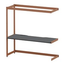 コモンファニチャー　CUC-187TNHN-RC　シェルフデスク 棚なしタイプ 連増 樹脂エッジ　W1800×D700×H1800［オレンジ×ダークグレー］