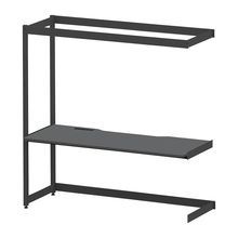 コモンファニチャー　CUC-187TNHN-TC　シェルフデスク 棚なしタイプ 連増 樹脂エッジ　W1800×D700×H1800［ブラック×ダークグレー］