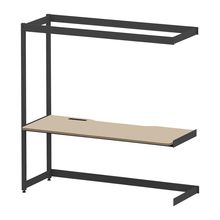 コモンファニチャー　CUC-187TNHN-TE　シェルフデスク 棚なしタイプ 連増 樹脂エッジ　W1800×D700×H1800［ブラック×ベージュ］