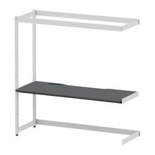 コモンファニチャー　CUC-187TNHN-WC　シェルフデスク 棚なしタイプ 連増 樹脂エッジ　W1800×D700×H1800［ホワイトグレー×ダークグレー］
