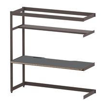 コモンファニチャー　CUC-187TWH3-HC　シェルフデスク 棚付タイプ 連増　W1800×D700×H1800［ブラウン×ダークグレー］