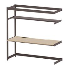 コモンファニチャー　CUC-187TWH3-HE　シェルフデスク 棚付タイプ 連増　W1800×D700×H1800［ブラウン×ベージュ］