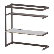 コモンファニチャー　CUC-187TWH3-HF　シェルフデスク 棚付タイプ 連増　W1800×D700×H1800［ブラウン×ライトグレー］