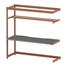 コモンファニチャー　CUC-187TWH3-RC　シェルフデスク 棚付タイプ 連増　W1800×D700×H1800［オレンジ×ダークグレー］