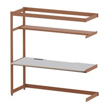 コモンファニチャー　CUC-187TWH3-RF　シェルフデスク 棚付タイプ 連増　W1800×D700×H1800［オレンジ×ライトグレー］