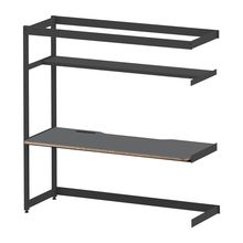 コモンファニチャー　CUC-187TWH3-TC　シェルフデスク 棚付タイプ 連増　W1800×D700×H1800［ブラック×ダークグレー］