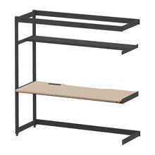 コモンファニチャー　CUC-187TWH3-TE　シェルフデスク 棚付タイプ 連増　W1800×D700×H1800［ブラック×ベージュ］