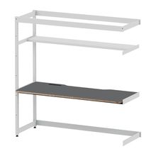 コモンファニチャー　CUC-187TWH3-WC　シェルフデスク 棚付タイプ 連増　W1800×D700×H1800［ホワイトグレー×ダークグレー］