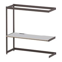 コモンファニチャー　CUC-187TWHN-HF　シェルフデスク 棚なしタイプ 連増　W1800×D700×H1800［ブラウン×ライトグレー］