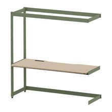 コモンファニチャー　CUC-187TWHN-QE　シェルフデスク 棚なしタイプ 連増　W1800×D700×H1800［グリーン×ベージュ］