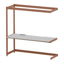 コモンファニチャー　CUC-187TWHN-RF　シェルフデスク 棚なしタイプ 連増　W1800×D700×H1800［オレンジ×ライトグレー］